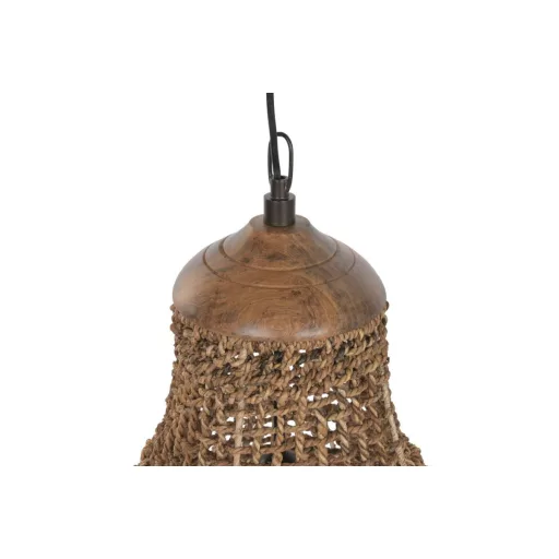 Lampara techo fibra 75x75x55 hecho a mano natural