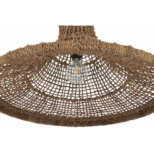 Lampara techo fibra 75x75x55 hecho a mano natural