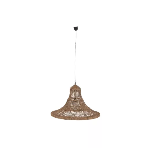 Lampara techo fibra 75x75x55 hecho a mano natural
