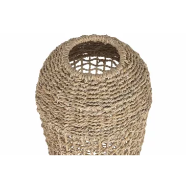 Lampara pie teca fibra 25x25x108 hecho a mano