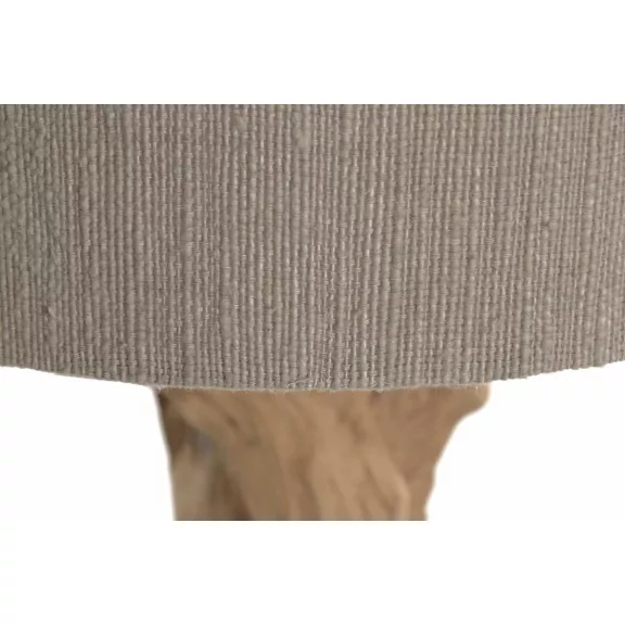 Lampara sobremesa teca hierro 35x35x65