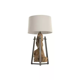 Lampara sobremesa teca hierro 40x36x76
