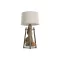 Lampara sobremesa teca hierro 40x36x76