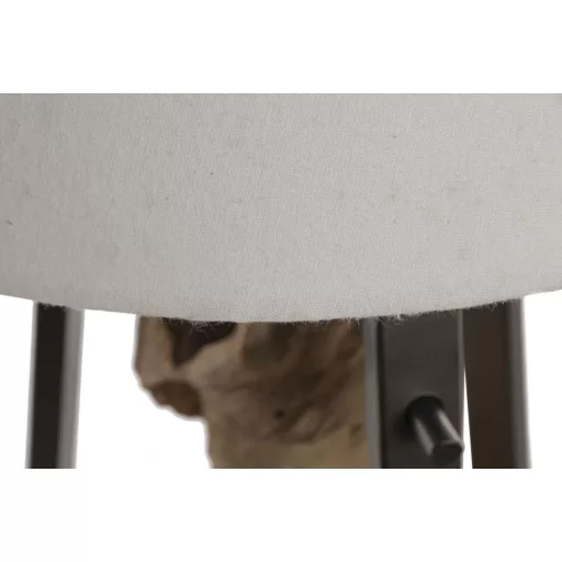 Lampara sobremesa teca hierro 40x36x76
