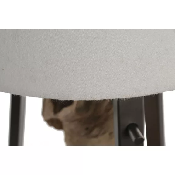 Lampara sobremesa teca hierro 40x36x76