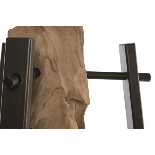 Lampara sobremesa teca hierro 40x36x76