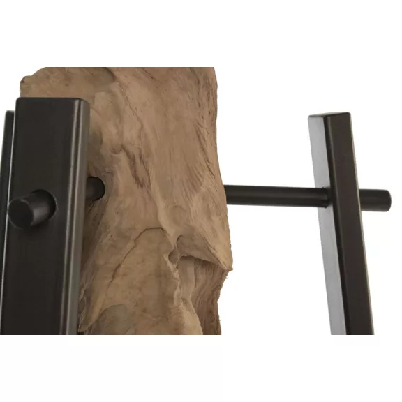 Lampara sobremesa teca hierro 40x36x76