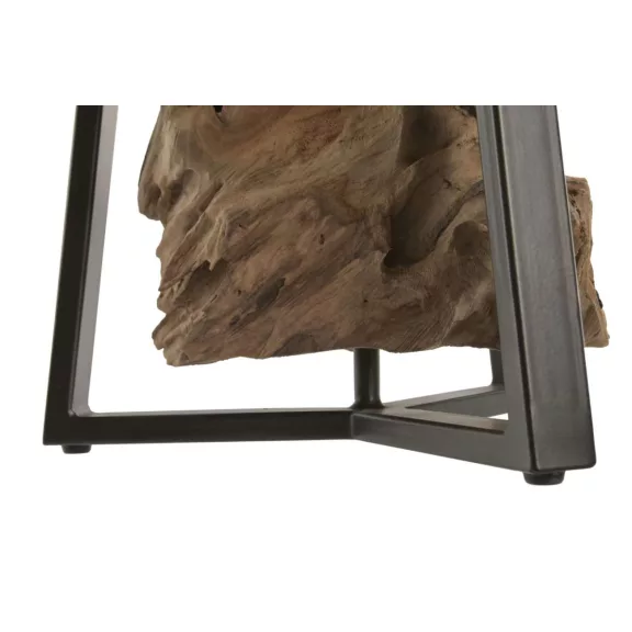 Lampara sobremesa teca hierro 40x36x76