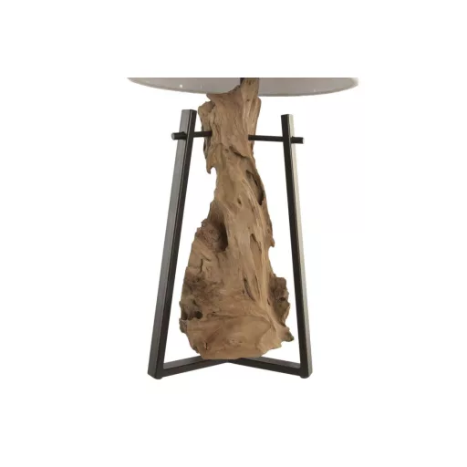 Lampara sobremesa teca hierro 40x36x76