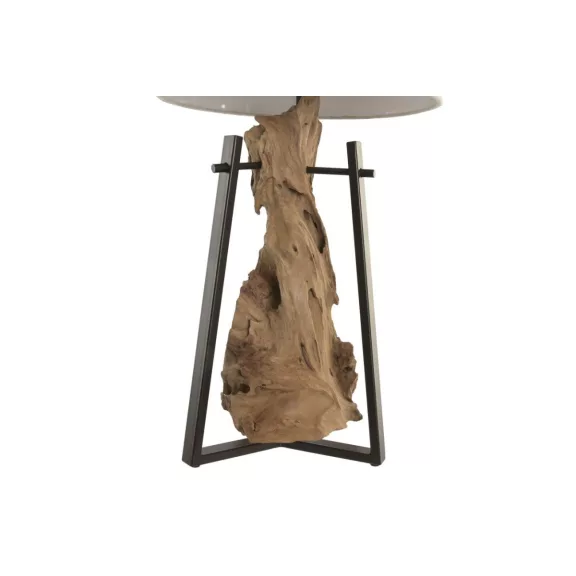 Lampara sobremesa teca hierro 40x36x76