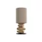 Lampara sobremesa teca hierro 40x40x74