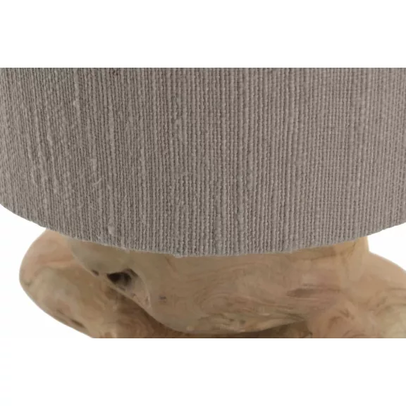 Lampara sobremesa teca hierro 40x40x74