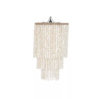 Lampara techo conchas 40x40x70 hecho a mano blanco
