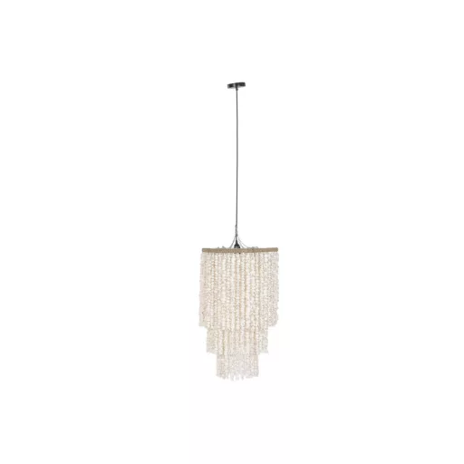 Lampara techo conchas 40x40x70 hecho a mano blanco