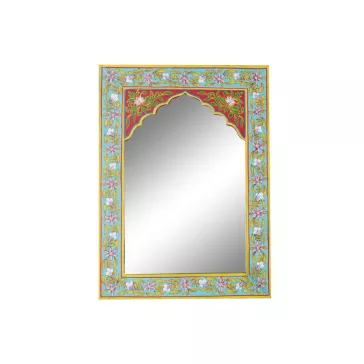 Tükör mdf 40,5x1,5x56 virágos kézzel festett piros