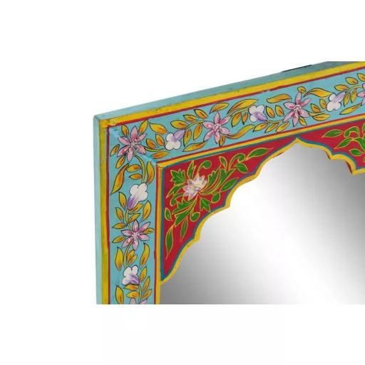 Tükör mdf 40,5x1,5x56 virágos kézzel festett piros