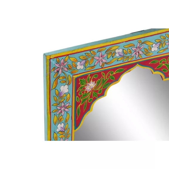 Tükör mdf 40,5x1,5x56 virágos kézzel festett piros