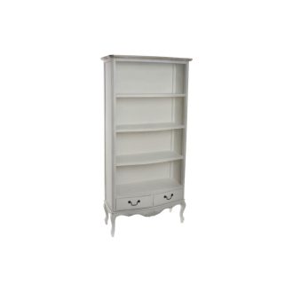   Könyves szekrény, fa, 85x35x180, 2fiókos, természetes, fehér