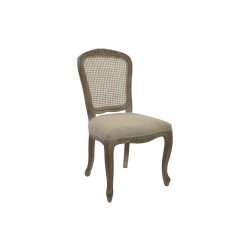 Szék, szövet, rattan, 53x49x95, természetes, szürke