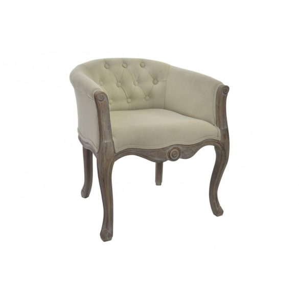 Fotel poliészter, fa, 61x61x71, természetes, beige