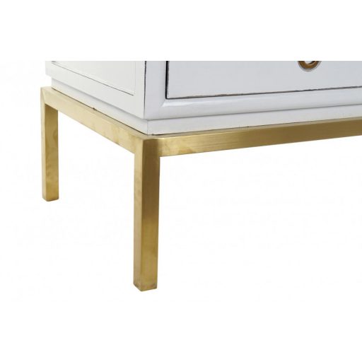 Szekrény jegenyefa fém 120x50x175 54 lakk fehér
