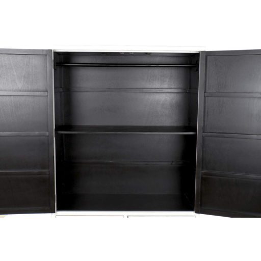 Szekrény jegenyefa fém 120x50x175 54 lakk fehér