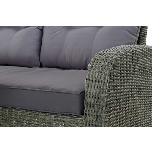 Szófa, szett, 4db-os, rattan, szintetikus, 260x200x80, 5, mm., kinti