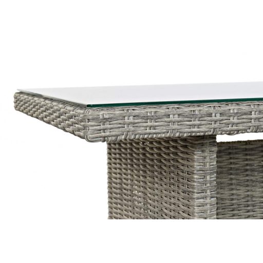 Szófa, szett, 4db-os, rattan, szintetikus, 260x200x80, 5, mm., kinti