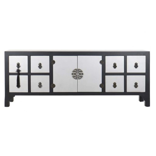 Tv-s szekrényfenyő mdf 130x24x51 keleti fekete