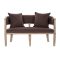 Szófa vászon rubberwood 122x69x72 barna
