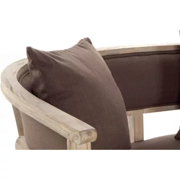 Szófa vászon rubberwood 122x69x72 barna