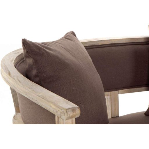 Szófa vászon rubberwood 122x69x72 barna