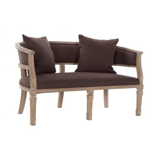 Szófa vászon rubberwood 122x69x72 barna