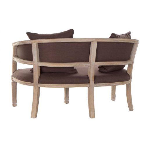 Szófa vászon rubberwood 122x69x72 barna