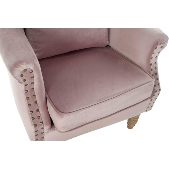 Fotel velvet rubberwood 73x59x87 43cm rózsaszín