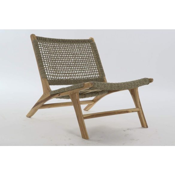 Fotel, teakfa, rattan, 65x81x69, barna