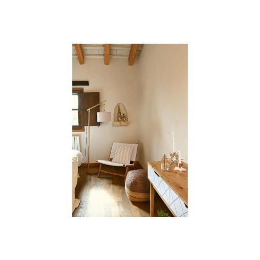 Fotel, teakfa, pvc, 65x81x69, fehér