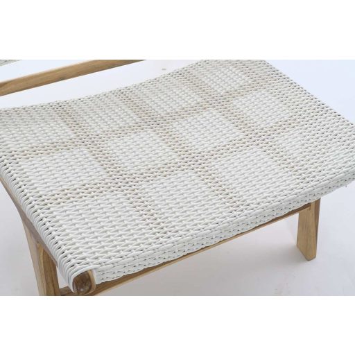 Fotel, teakfa, pvc, 65x81x69, fehér