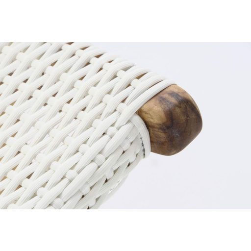 Fotel, teakfa, pvc, 65x81x69, fehér