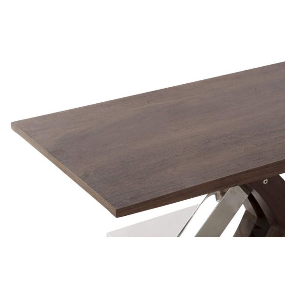 Asztal, kávé-s, fa, fém, 120x60x45