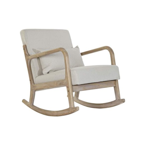 Fotel vászon rubberwood 66x88x78 47 hintaszék beige