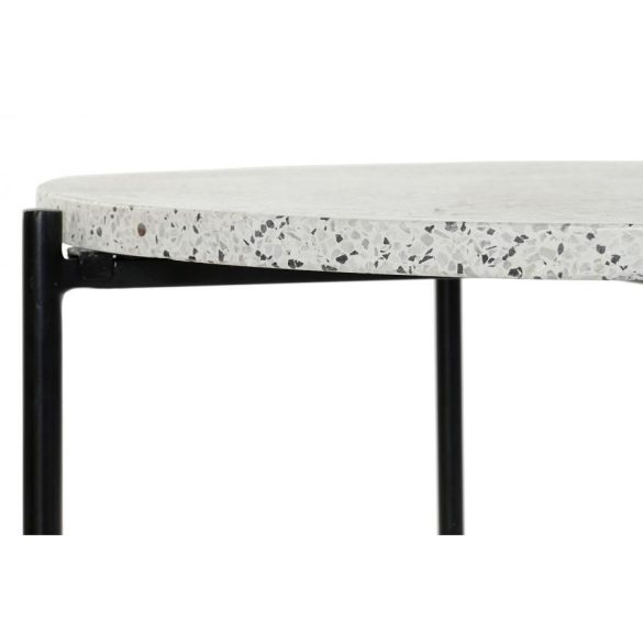 Asztal kávézó vas kő 80x80x45 terrazo fekete