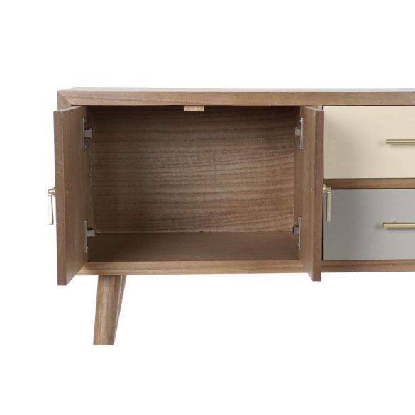 Szekrény tv-s paulownia fém 90x34x67 szürke