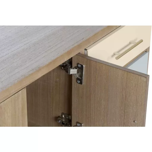 Szekrény tv-s paulownia fém 90x34x67 szürke