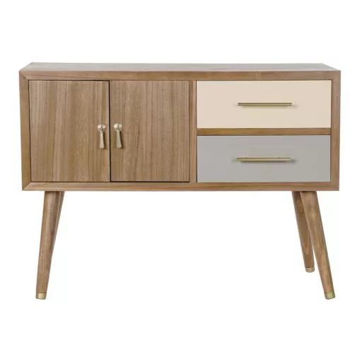 Szekrény tv-s paulownia fém 90x34x67 szürke