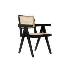 Szék szilfa rattan 50x50x84 karos fekete