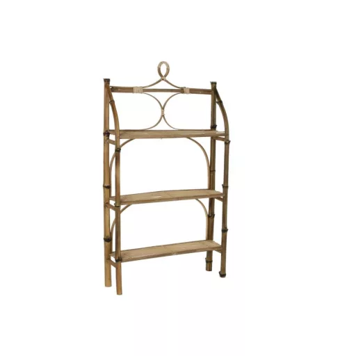 Polc falra rattan 62x14,5x107 3 polcos természetes