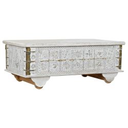 Asztal kávé-s mango fém 115x60x45 fehér