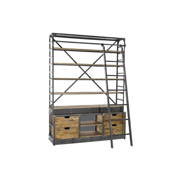 Polc fa újrahasznosított 160x45x220 lépcsős