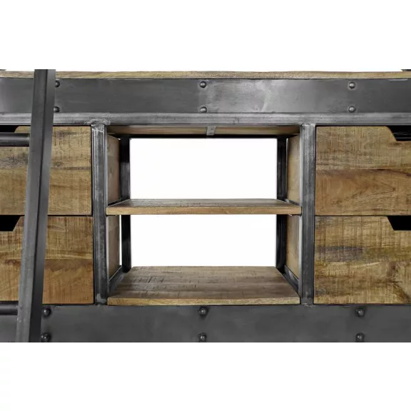 Polc fa újrahasznosított 160x45x220 lépcsős